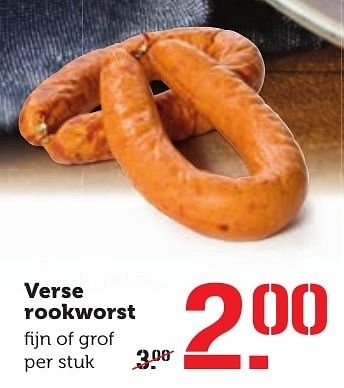 Aanbiedingen Verse rookworst fijn of grof - Huismerk - Coop - Geldig van 12/12/2016 tot 18/12/2016 bij Coop