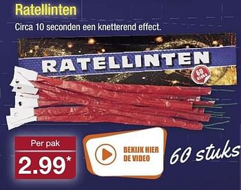 Aanbiedingen Ratellinten - Huismerk - Aldi - Geldig van 11/12/2016 tot 18/12/2016 bij Aldi