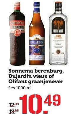 Aanbiedingen Sonnema berenburg, dujardin vieux of olifant graanjenever - Sonnema - Geldig van 12/12/2016 tot 18/12/2016 bij Coop