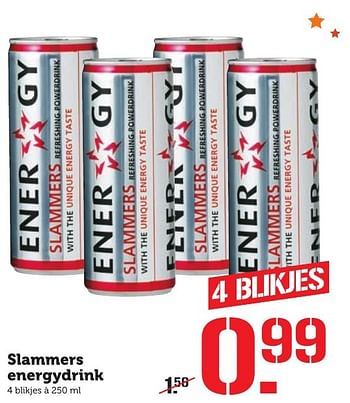 Aanbiedingen Slammers energydrink - Slammers - Geldig van 12/12/2016 tot 18/12/2016 bij Coop