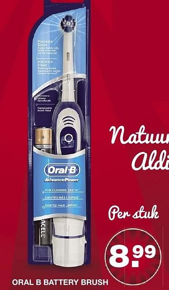 Aanbiedingen Oral b battery brush - Oral-B - Geldig van 11/12/2016 tot 18/12/2016 bij Aldi