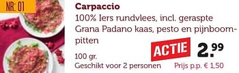 Aanbiedingen Carpaccio - Huismerk - Coop - Geldig van 06/12/2016 tot 19/12/2016 bij Coop