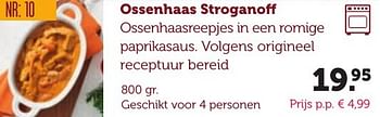 Aanbiedingen Ossenhaas stroganoff - Huismerk - Coop - Geldig van 06/12/2016 tot 19/12/2016 bij Coop