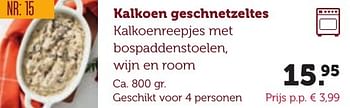 Aanbiedingen Kalkoen geschnetzeltes - Huismerk - Coop - Geldig van 06/12/2016 tot 19/12/2016 bij Coop