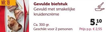 Aanbiedingen Gevulde biefstuk gevuld met smakelijke kruidencrème - Huismerk - Coop - Geldig van 06/12/2016 tot 19/12/2016 bij Coop