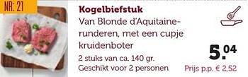 Aanbiedingen Kogelbiefstuk van blonde d`aquitainerunderen - Huismerk - Coop - Geldig van 06/12/2016 tot 19/12/2016 bij Coop