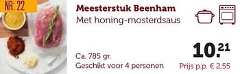 Aanbiedingen Meesterstuk beenham met honing-mosterdsaus - Huismerk - Coop - Geldig van 06/12/2016 tot 19/12/2016 bij Coop