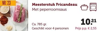 Aanbiedingen Meesterstuk fricandeau met peperroomsaus - Huismerk - Coop - Geldig van 06/12/2016 tot 19/12/2016 bij Coop