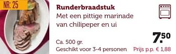 Aanbiedingen Runderbraadstuk met een pittige marinade van chilipeper en ui - Huismerk - Coop - Geldig van 06/12/2016 tot 19/12/2016 bij Coop