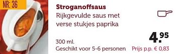 Aanbiedingen Stroganoff saus rijkgevulde saus met verse stukjes paprika - Huismerk - Coop - Geldig van 06/12/2016 tot 19/12/2016 bij Coop