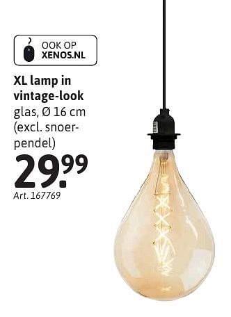 Aanbiedingen Xl lamp in vintage-look - Huismerk - Xenos - Geldig van 05/12/2016 tot 18/12/2016 bij Xenos