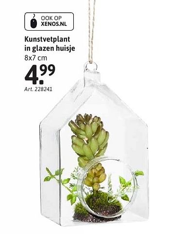 Aanbiedingen Kunstvetplant in glazen huisje - Huismerk - Xenos - Geldig van 05/12/2016 tot 18/12/2016 bij Xenos