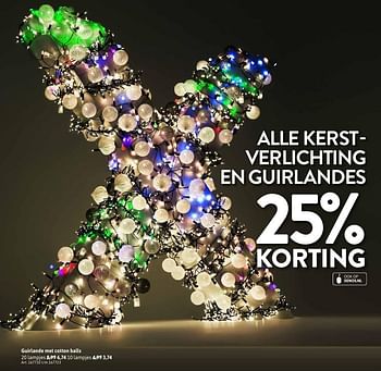 Aanbiedingen Guirlande met cotton balls - Huismerk - Xenos - Geldig van 05/12/2016 tot 18/12/2016 bij Xenos