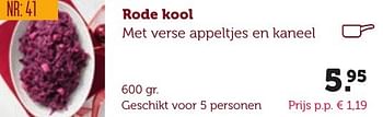 Aanbiedingen Rode kool met verse appeltjes en kaneel - Huismerk - Coop - Geldig van 06/12/2016 tot 19/12/2016 bij Coop