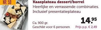 Aanbiedingen Kaasplateau dessert-borrel - Huismerk - Coop - Geldig van 06/12/2016 tot 19/12/2016 bij Coop