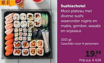 Aanbiedingen Sushischotel mooi plateau met diverse sushi - Huismerk - Coop - Geldig van 06/12/2016 tot 19/12/2016 bij Coop