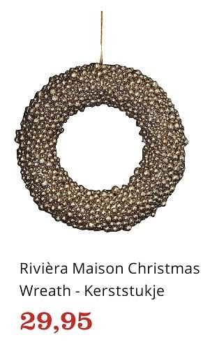 Aanbiedingen Rivièra maison christmas wreath - kerststukje - Riviera Maison - Geldig van 06/12/2016 tot 26/12/2016 bij Bol