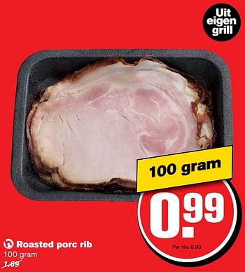 Aanbiedingen Roasted porc rib - Huismerk - Hoogvliet - Geldig van 14/12/2016 tot 20/12/2016 bij Hoogvliet