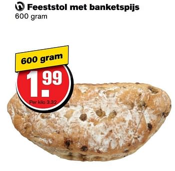 Aanbiedingen Feeststol met banketspijs - Huismerk - Hoogvliet - Geldig van 14/12/2016 tot 20/12/2016 bij Hoogvliet