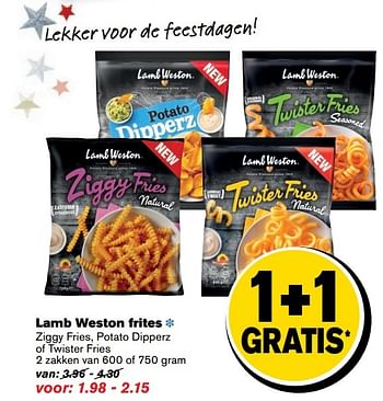 Aanbiedingen Lamb weston frites - Lambweston - Geldig van 14/12/2016 tot 20/12/2016 bij Hoogvliet