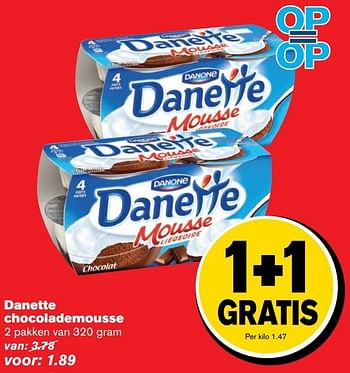 Aanbiedingen Danette chocolademousse - Danone - Geldig van 14/12/2016 tot 20/12/2016 bij Hoogvliet
