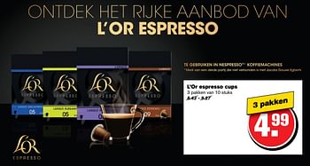 Aanbiedingen L`or espresso cups - L'Or Espresso - Geldig van 14/12/2016 tot 20/12/2016 bij Hoogvliet