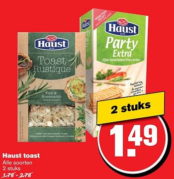 Aanbiedingen Haust toast - Haust - Geldig van 14/12/2016 tot 20/12/2016 bij Hoogvliet