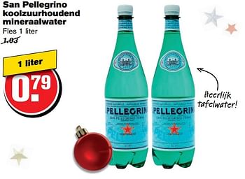 Aanbiedingen San pellegrino koolzuurhoudend mineraalwater - San Pellegrino - Geldig van 14/12/2016 tot 20/12/2016 bij Hoogvliet