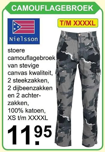 Aanbiedingen Camouflagebroek - Nielsson - Geldig van 19/12/2016 tot 07/01/2017 bij Van Cranenbroek