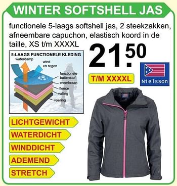 Aanbiedingen Winter softshell jas - Nielsson - Geldig van 19/12/2016 tot 07/01/2017 bij Van Cranenbroek