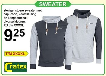 Aanbiedingen Sweater - Cratex - Geldig van 19/12/2016 tot 07/01/2017 bij Van Cranenbroek
