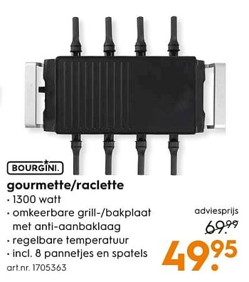 Aanbiedingen Bourgini gourmette-raclette - Bourgini - Geldig van 05/12/2016 tot 21/12/2016 bij Blokker
