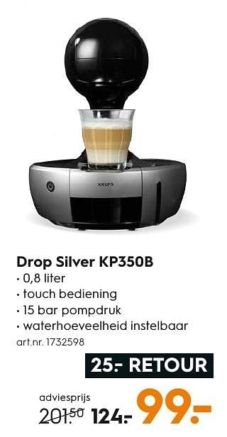 Aanbiedingen Krups drop silver kp350b - Krups - Geldig van 05/12/2016 tot 21/12/2016 bij Blokker