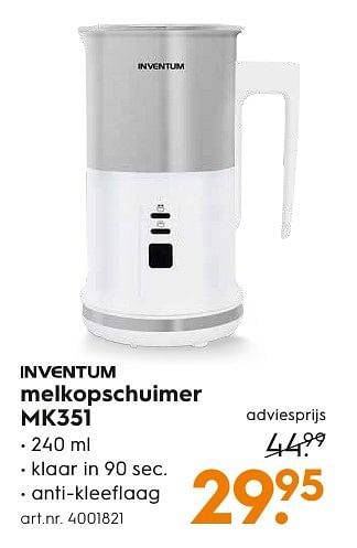 Aanbiedingen Inventum melkopschuimer mk351 - Inventum - Geldig van 05/12/2016 tot 21/12/2016 bij Blokker