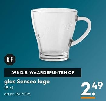 Aanbiedingen Glas senseo logo - Douwe Egberts - Geldig van 05/12/2016 tot 21/12/2016 bij Blokker