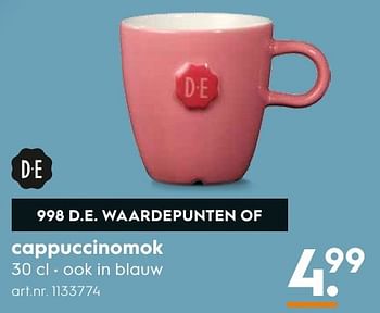 Aanbiedingen Cappuccinomok - Douwe Egberts - Geldig van 05/12/2016 tot 21/12/2016 bij Blokker