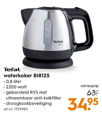Aanbiedingen Tefal waterkoker bi8125 - Tefal - Geldig van 05/12/2016 tot 21/12/2016 bij Blokker