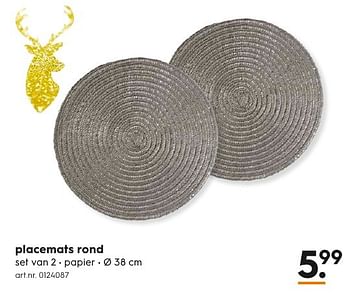 Aanbiedingen Placemats rond - Huismerk - Blokker - Geldig van 05/12/2016 tot 21/12/2016 bij Blokker