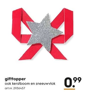 Aanbiedingen Gifttopper - Huismerk - Blokker - Geldig van 05/12/2016 tot 21/12/2016 bij Blokker