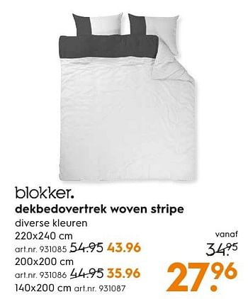 Aanbiedingen Dekbedovertrek woven stripe - Huismerk - Blokker - Geldig van 05/12/2016 tot 21/12/2016 bij Blokker