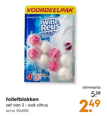 Aanbiedingen Toiletblokken - Witte reus - Geldig van 05/12/2016 tot 21/12/2016 bij Blokker