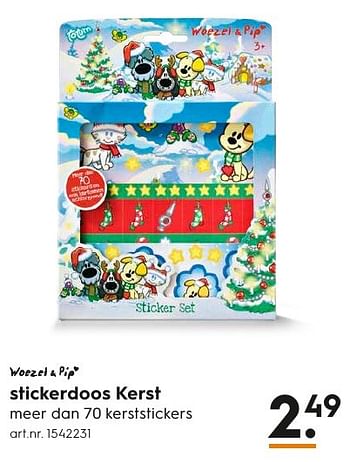 Aanbiedingen Stickerdoos kerst - Woezel en Pip - Geldig van 05/12/2016 tot 21/12/2016 bij Blokker