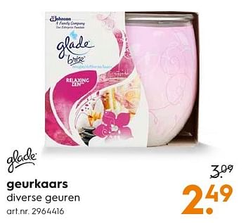 Aanbiedingen Geurkaars - Glade - Geldig van 05/12/2016 tot 21/12/2016 bij Blokker
