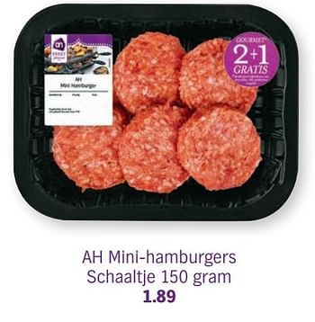 Aanbiedingen Ah mini-hamburgers - Huismerk - Albert Heijn - Geldig van 18/12/2016 tot 24/12/2016 bij Albert Heijn