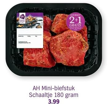 Aanbiedingen Ah mini-biefstuk - Huismerk - Albert Heijn - Geldig van 18/12/2016 tot 24/12/2016 bij Albert Heijn
