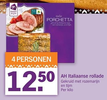 Aanbiedingen Ah italiaanse rollade - Huismerk - Albert Heijn - Geldig van 18/12/2016 tot 24/12/2016 bij Albert Heijn