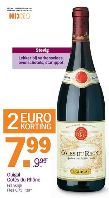 Aanbiedingen Guigal cotes du rhone - Rode wijnen - Geldig van 18/12/2016 tot 24/12/2016 bij Albert Heijn