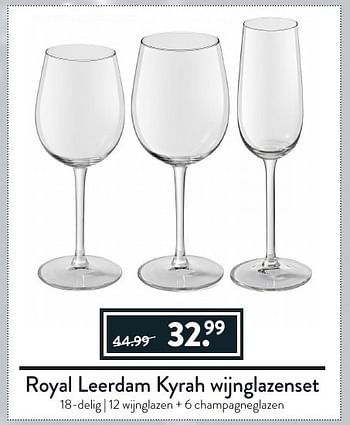 Aanbiedingen Royal leerdam kyrah wijnglazenset - Royal Leerdam - Geldig van 12/12/2016 tot 22/12/2016 bij Cook & Co