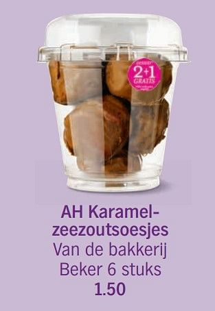 Aanbiedingen Ah karamel zeezoutsoesjes - Huismerk - Albert Heijn - Geldig van 18/12/2016 tot 24/12/2016 bij Albert Heijn