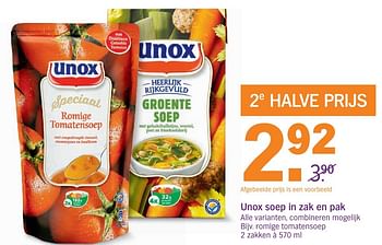 Aanbiedingen Unox soep in zak en pak - Unox - Geldig van 18/12/2016 tot 24/12/2016 bij Albert Heijn
